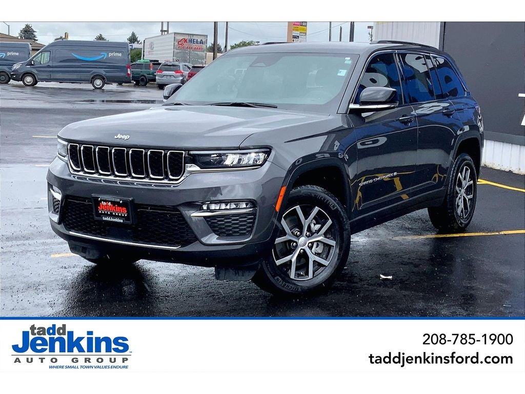 2025 Jeep Grand Cherokee Limited in Baltic Gray Metallic Clearcoat — front three-quarter view