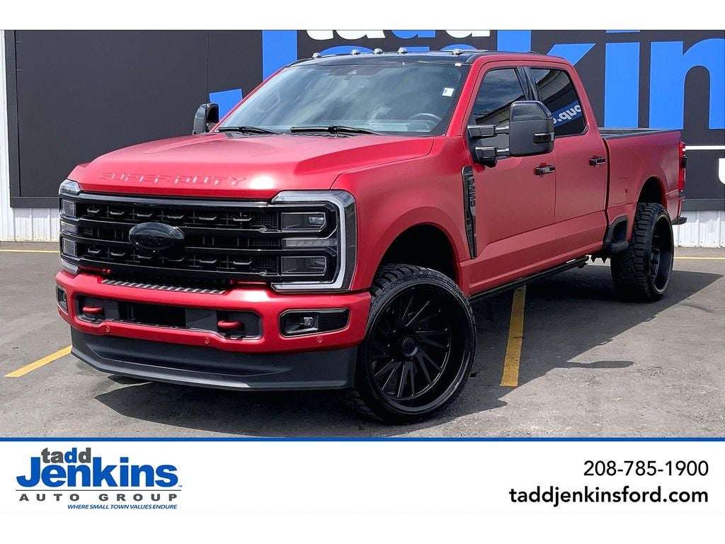 2024 Ford F-250 Super Duty Platinum in Agate Black Metallic — front three-quarter view