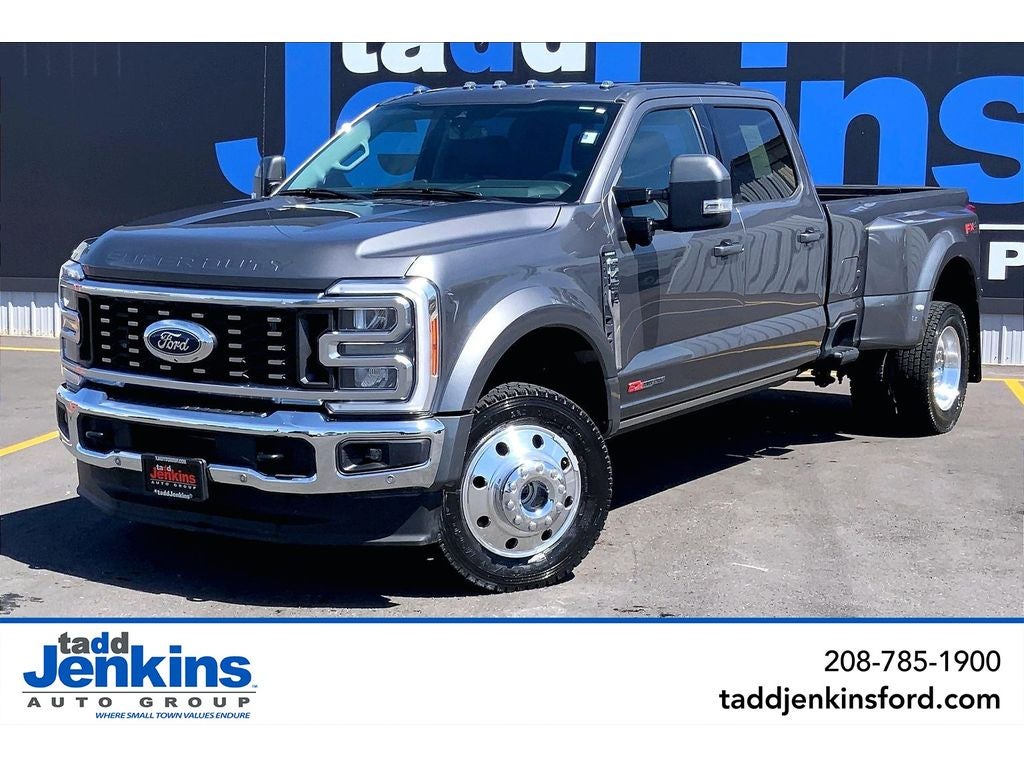 2023 Ford F-450 LARIAT in Carbonized Gray — front three-quarter view