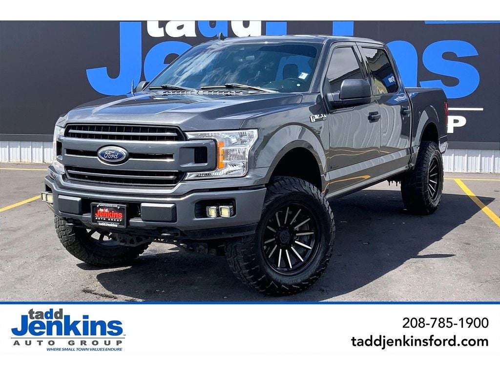 2019 Ford F-150 XLT in Grey — front three-quarter view