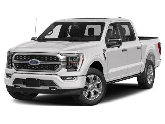 2021 Ford F-150 Platinum in Star White Metallic Tricoat — front three-quarter view