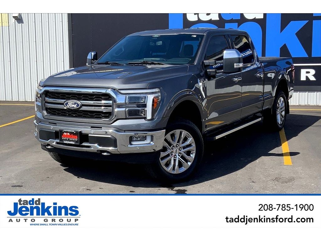 2024 Ford F-150 LARIAT in Carbonized Gray Metallic — front three-quarter view