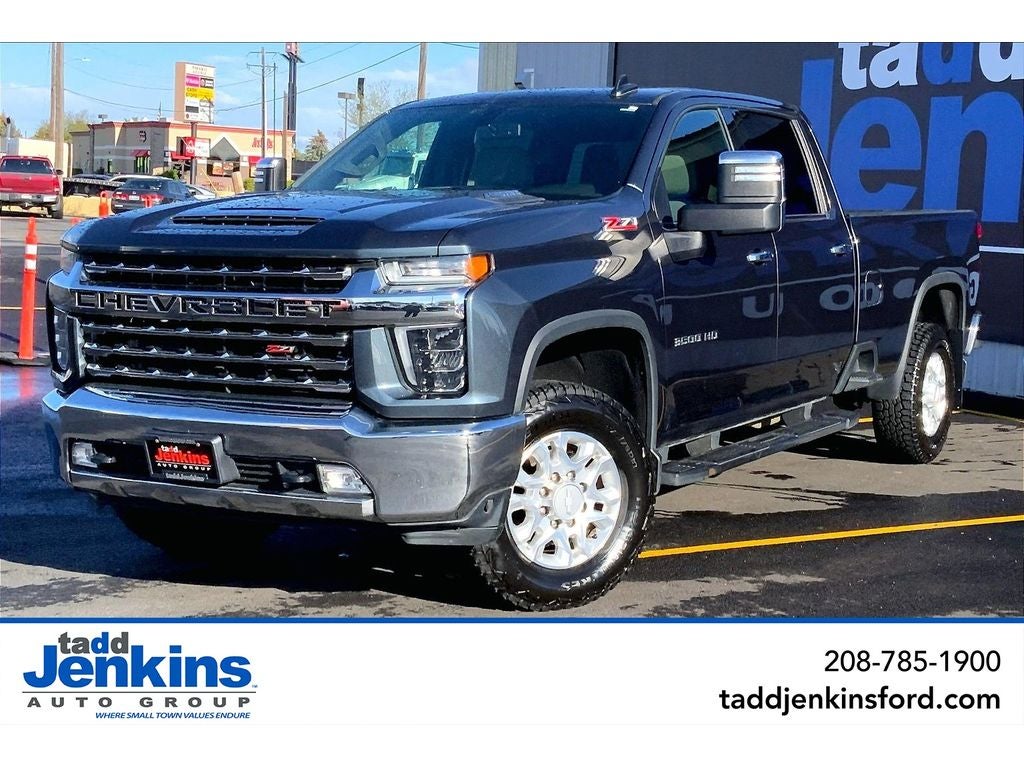 2020 Chevrolet Silverado 3500 LTZ in Shadow Gray Metallic — front three-quarter view