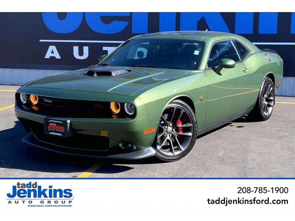 2022 Dodge Challenger R/T Scat Pack in F8 Green — front three-quarter view