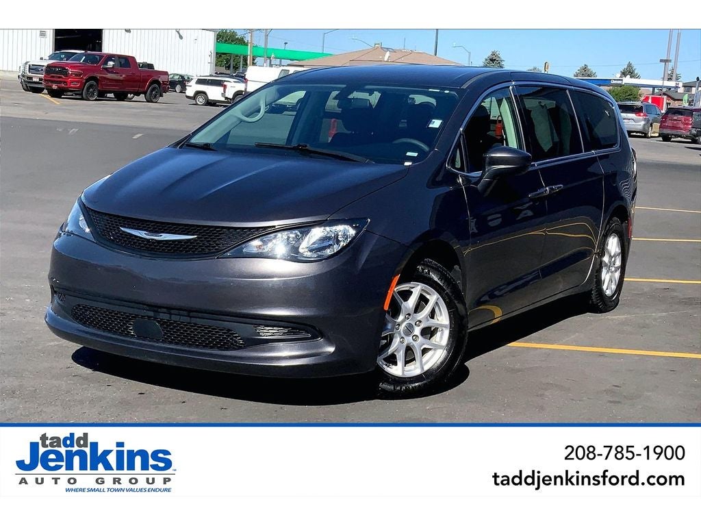 2022 Chrysler Voyager LX in Granite Crystal Metallic Clearcoat — front three-quarter view