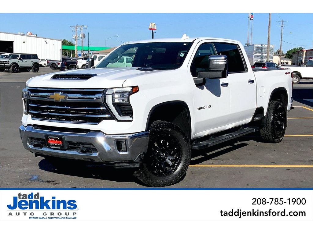 2024 Chevrolet Silverado 3500 LTZ in Summit White — front three-quarter view