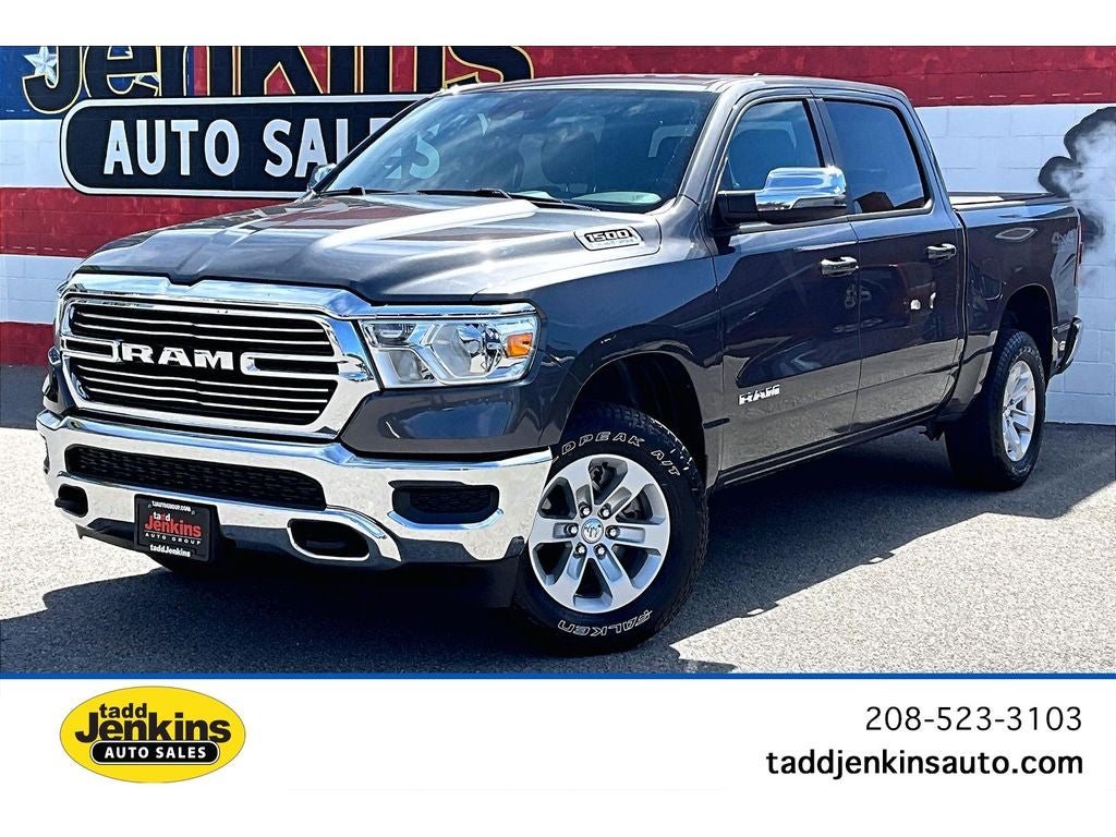 2024 RAM 1500 Laramie in Granite Crystal Metallic Clearcoat — front three-quarter view