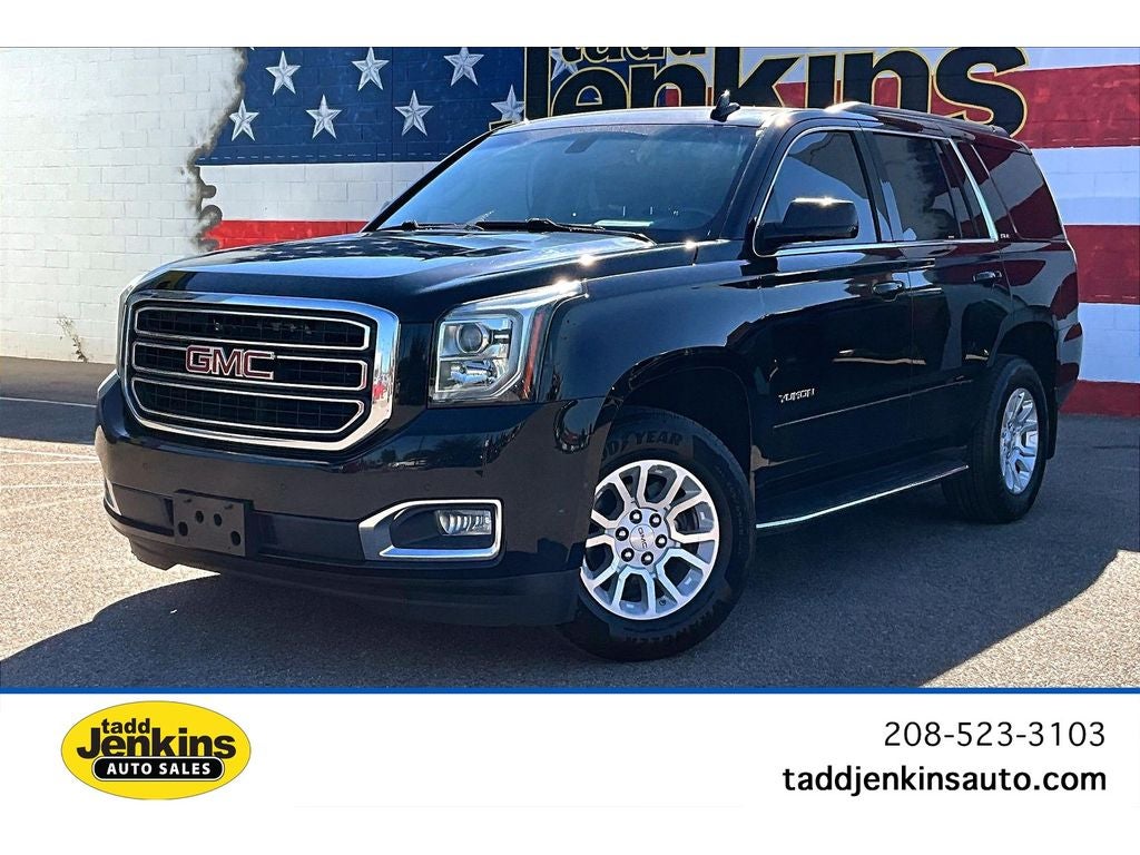 2018 GMC Yukon SLE in Onyx Black — front three-quarter view
