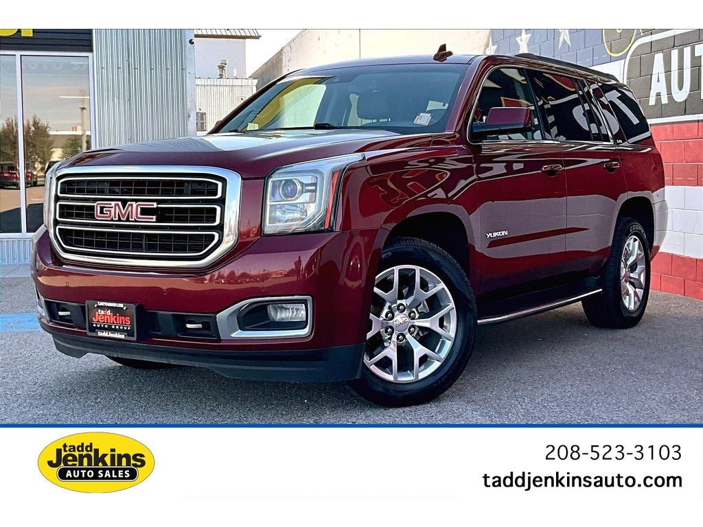 2017 GMC Yukon SLT in Crimson Red Tintcoat — front three-quarter view