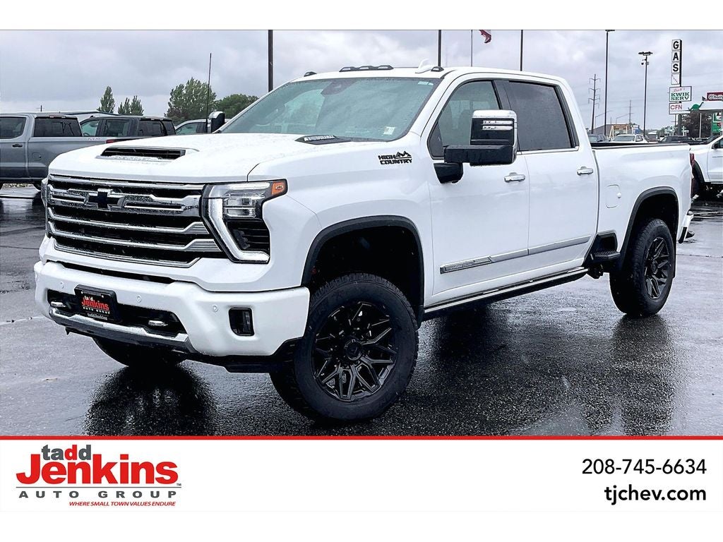 2024 Chevrolet Silverado 3500 HD High Country in Summit White — front three-quarter view