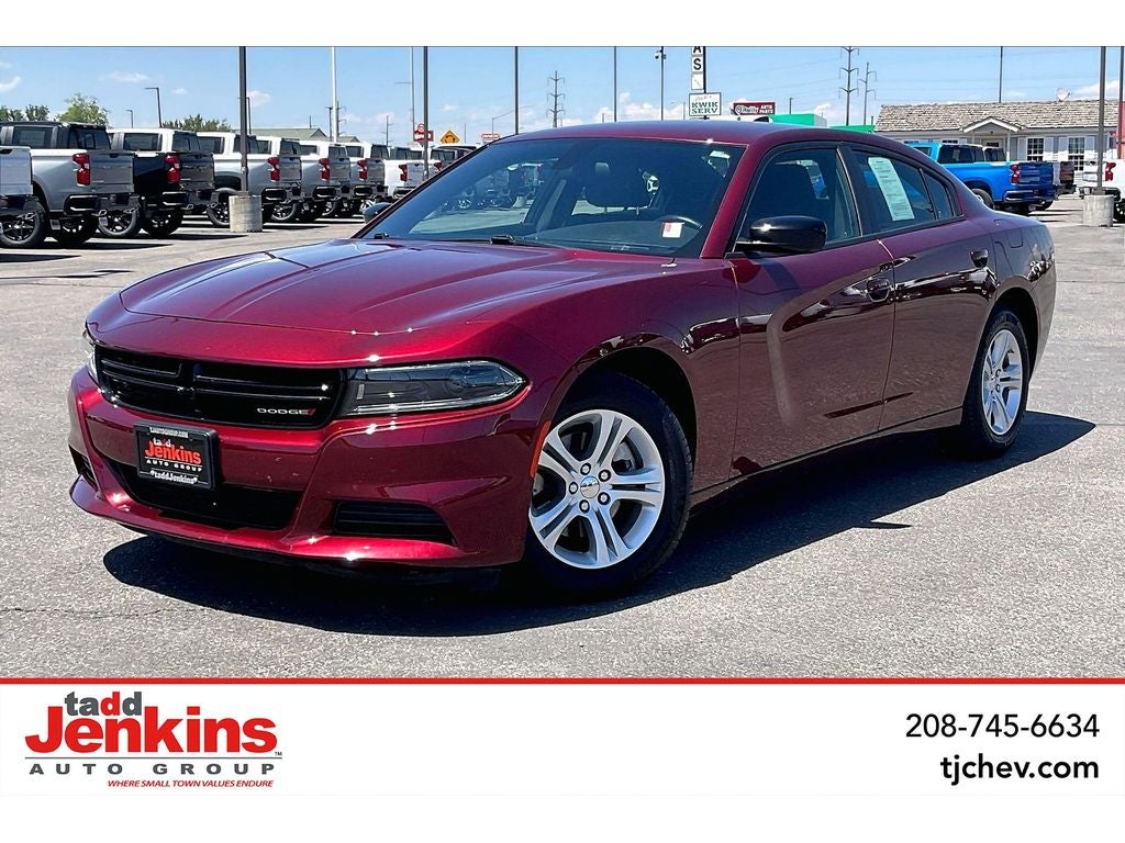 2023 Dodge Charger SXT in Cherry Red — front three-quarter view
