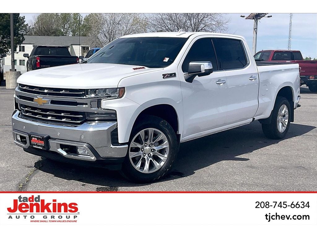 2021 Chevrolet Silverado 1500 LTZ in Summit White — front three-quarter view