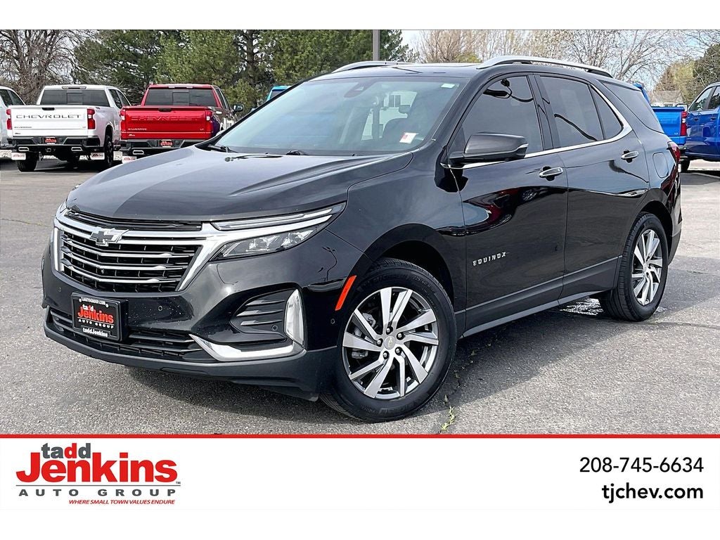 2023 Chevrolet Equinox Premier in Mosaic Black Metallic — front three-quarter view